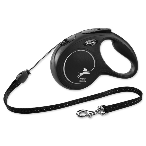 Voditko Flexi Classic New lanko M 5m čierne