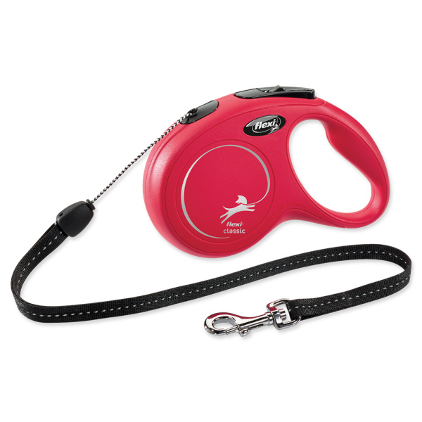 Voditko Flexi Classic New lanko S 8m cervene
