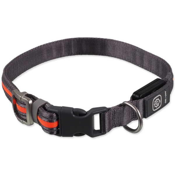 Svietiaci USB LED obojok Dog Fantasy M-L oranžový