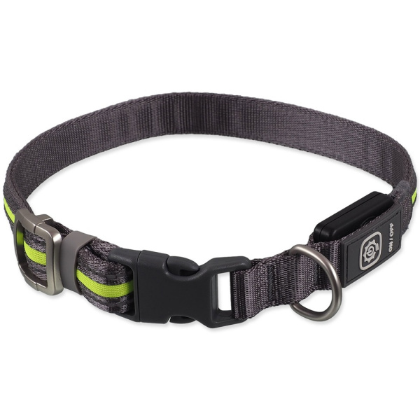 Svietiaci USB LED obojok Dog Fantasy M-L zelený