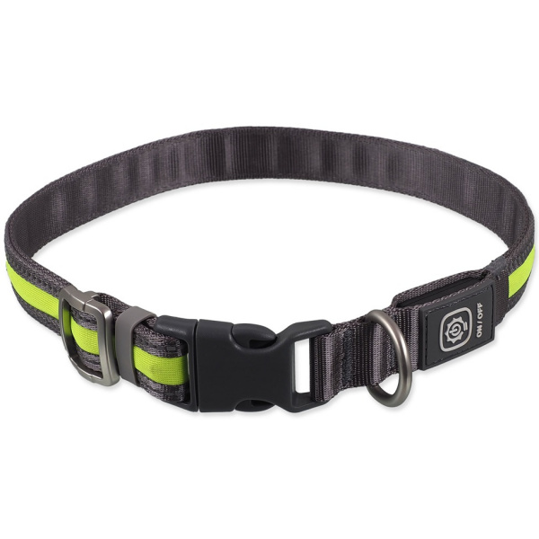 Svietiaci USB LED obojok Dog Fantasy S-M zelený