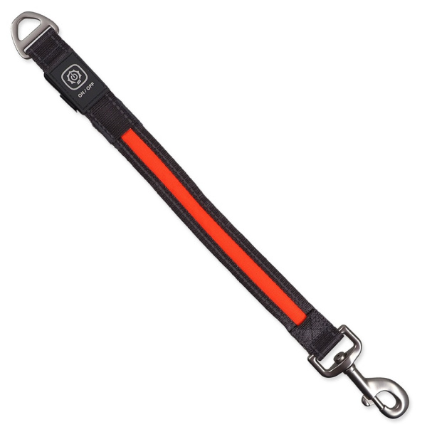 Svietiaci USB LED nadstavec na vodítko Dog Fantasy oranžový