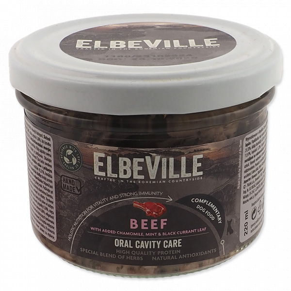 Elbeville dog krmivo v skle Oral Cavity care hovädzie s harmančekom 220 ml