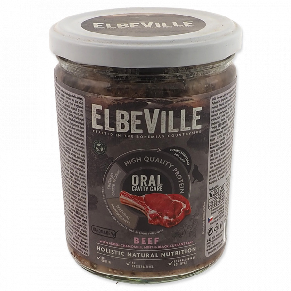 Elbeville dog krmivo v skle Oral Cavity care hovädzie s harmančekom 440 ml