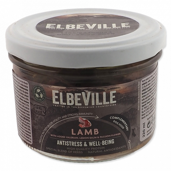 Elbeville dog krmivo v skle Tranq&Well-being jahňa s valeriánom 220 ml