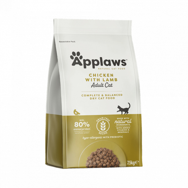 Applaws Dry Cat krmivo kura, jahňa 7,5 kg