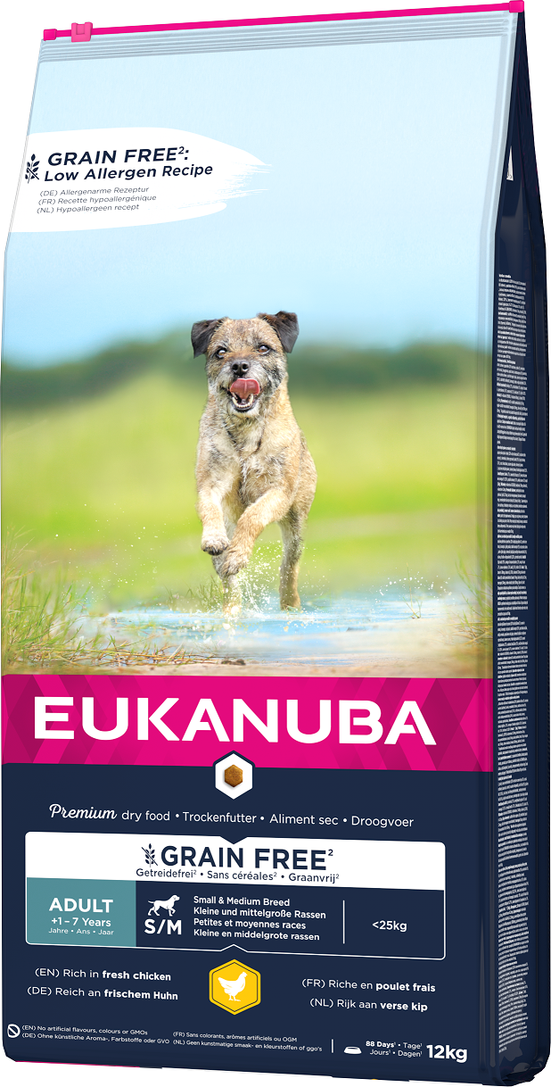 Eukanuba Adult Small & Medium Grain Free Chicken 12kg​