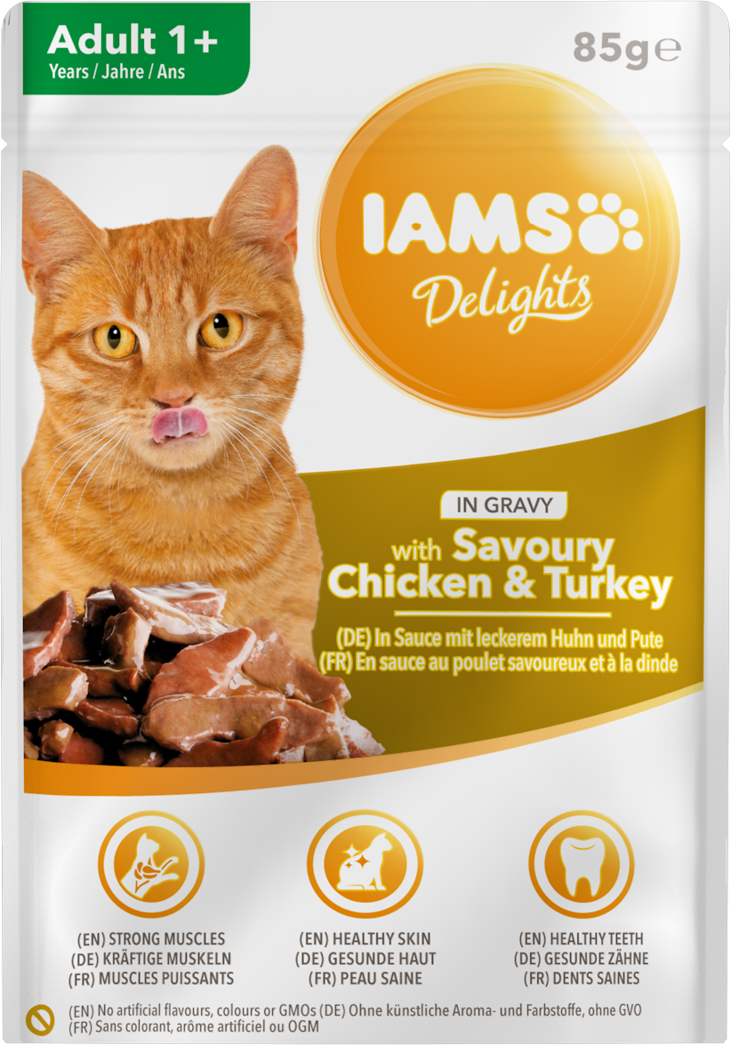 Kapsička IAMS cat delights chicken & turkey in gravy 85g