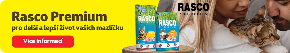 Prémiové krmivo rasco pro kočky, granule a konzervy rasco pro kočky